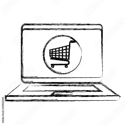 electronic commerce with laptop vector illustration design