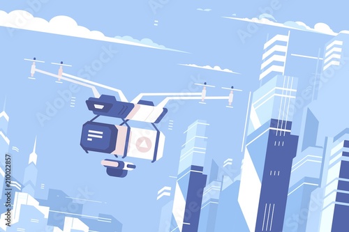 Drone delivers parcel