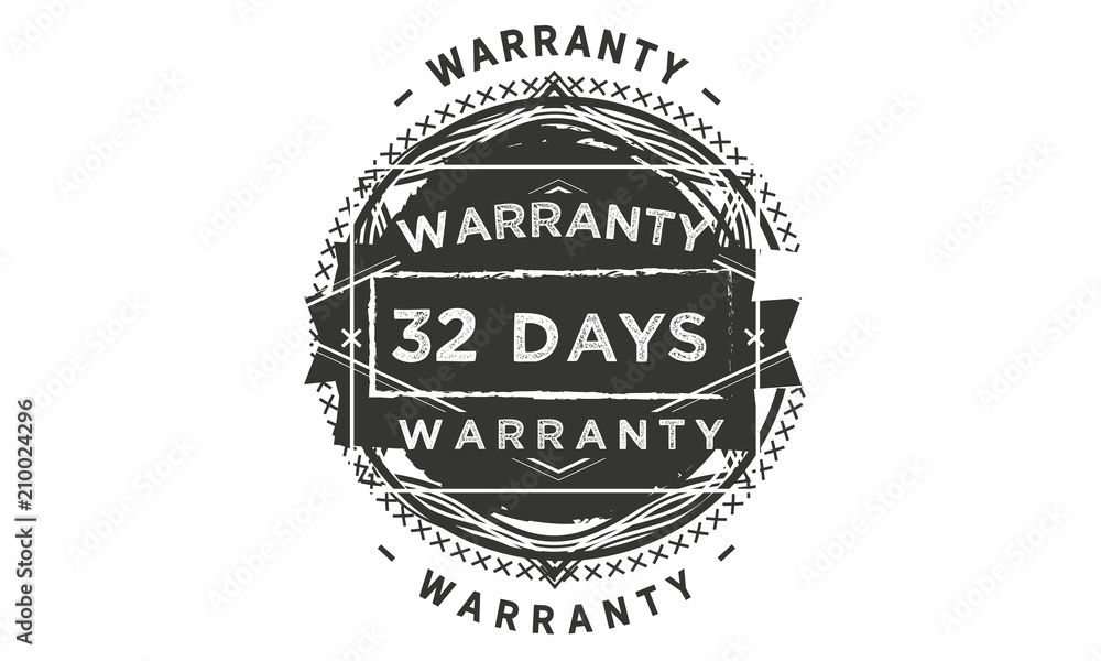 Fototapeta premium 32 days warranty icon vintage rubber stamp guarantee