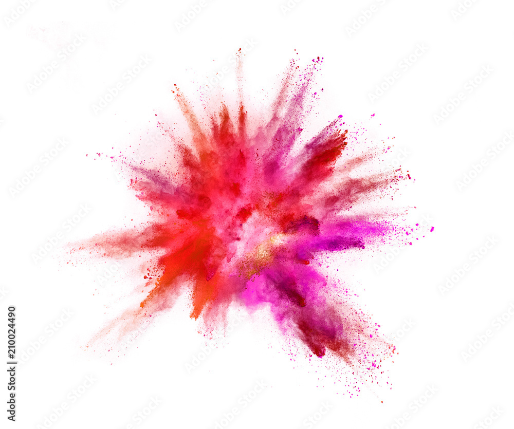 Explosion of coloured powder on white background Explosion of coloured powder on white background