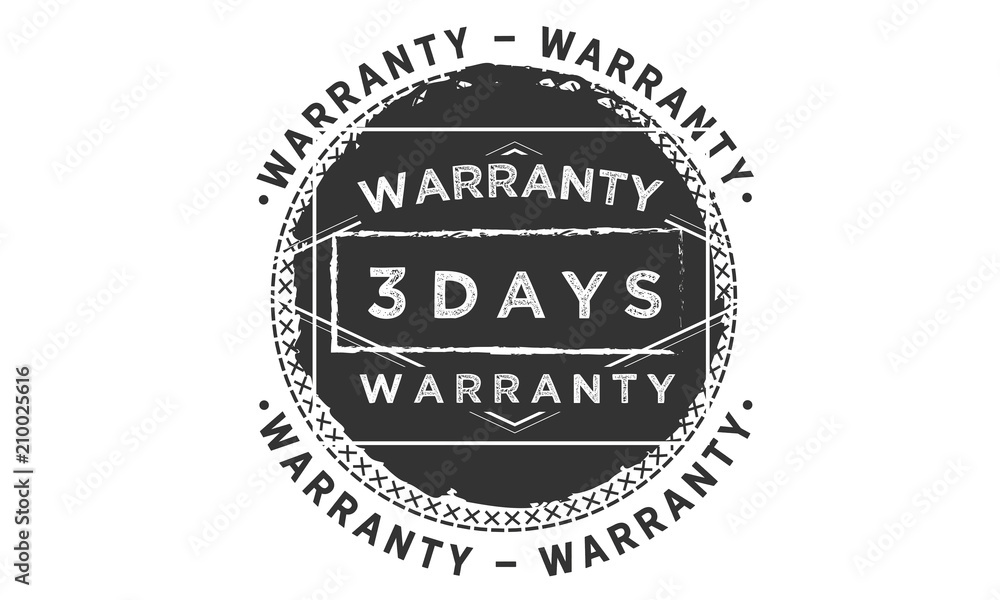 3 days warranty icon vintage rubber stamp guarantee