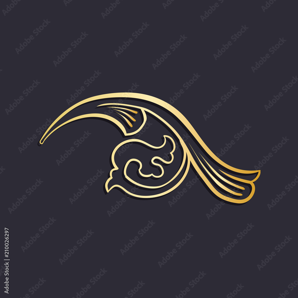Gold Isolated plant with leaves decorations. Italian flourish baroque ornate for wedding or christmas, certificate. Yellow floral crown or golden wreath. Luxury and victorian, royal and headpiece Gold Isolated plant with leaves decorations. Italian flourish baroque ornate for wedding or christmas, certificate. Yellow floral crown or golden wreath. Luxury and victorian, royal and headpiece