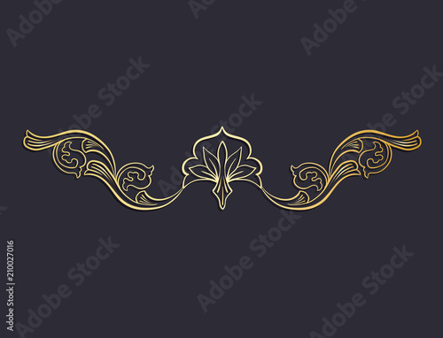 Принти на полотні Gold Isolated plant with leaves decorations