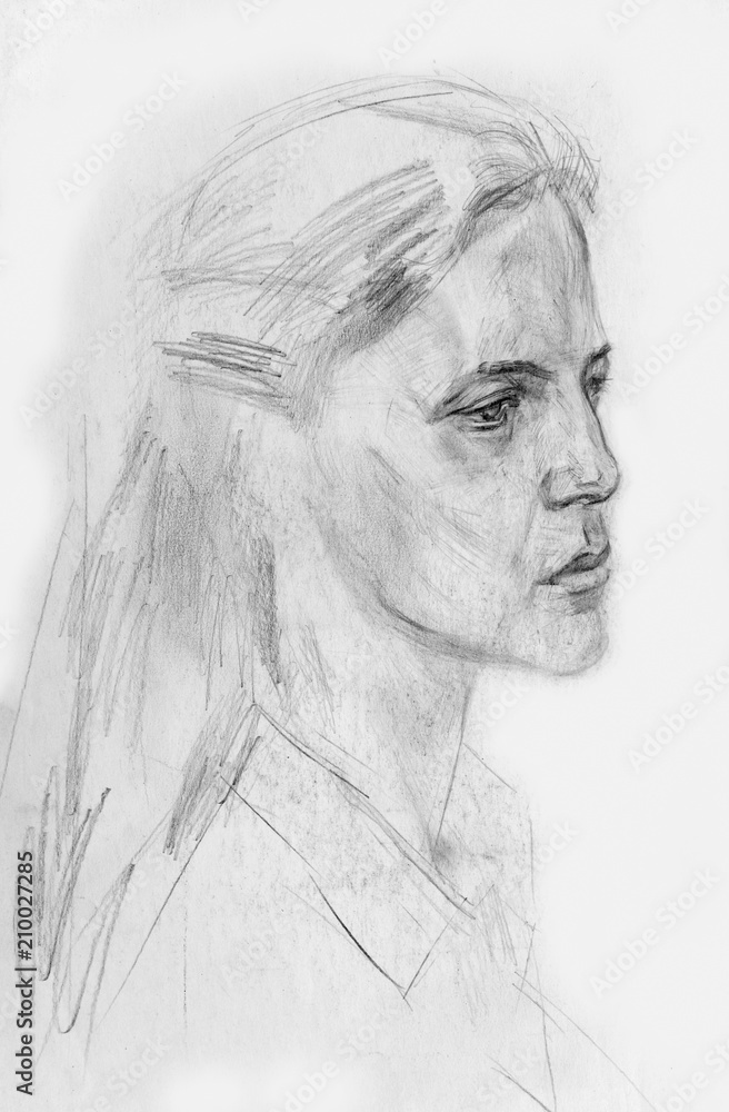 Plakat portrait, Pencil drawing, sketch
