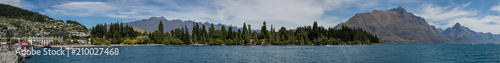 Queenstown New Zealand, December 24th 2014 : Panoramic view of Queenstown harbour and the Remarkables mountain range © Michael Evans