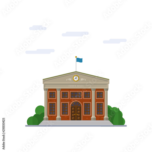 Town Hall flat design vector illustration