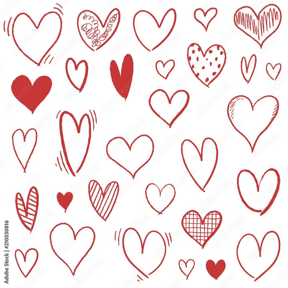 Hand drawn heart set Hand drawn heart set