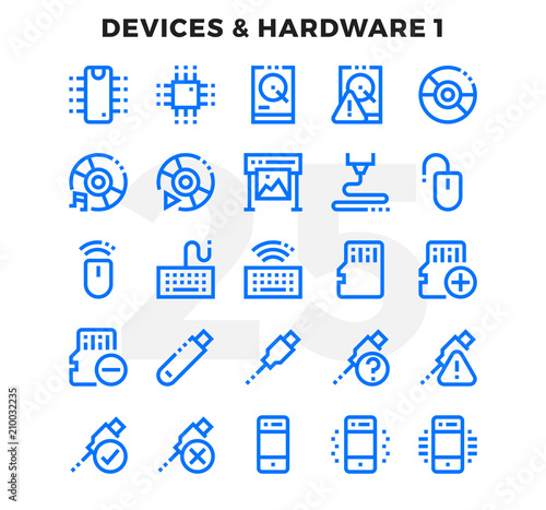 Dashed Outline Icons Pack for UI. Pixel perfect thin line vector icon set for web design and website application.