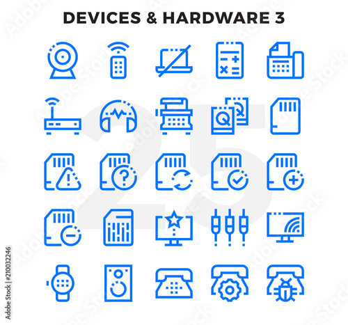 Dashed Outline Icons Pack for UI. Pixel perfect thin line vector icon set for web design and website application.