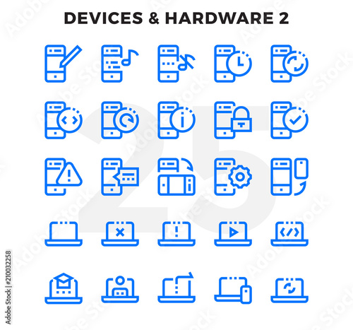 Dashed Outline Icons Pack for UI. Pixel perfect thin line vector icon set for web design and website application.