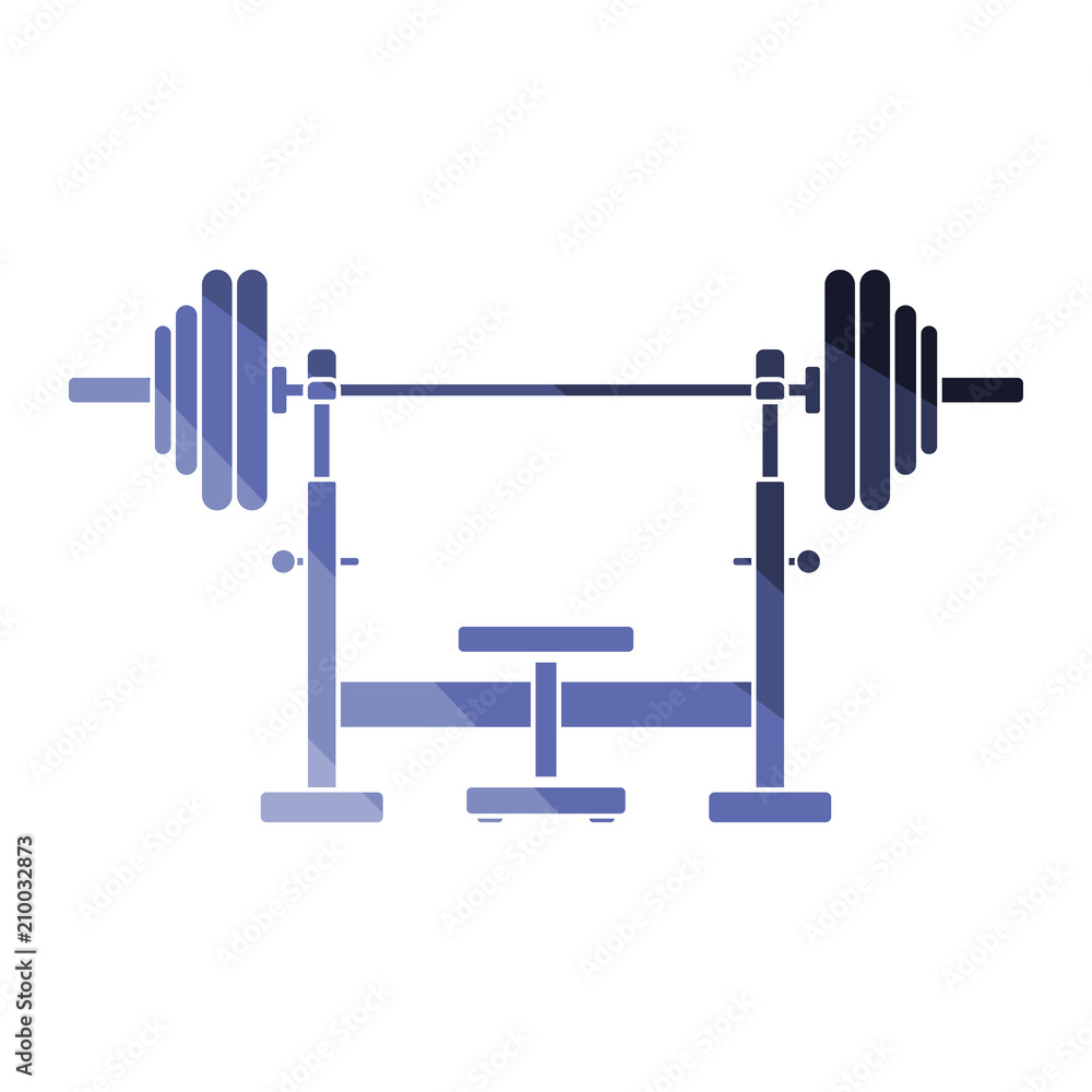 Bench with barbel icon Bench with barbel icon