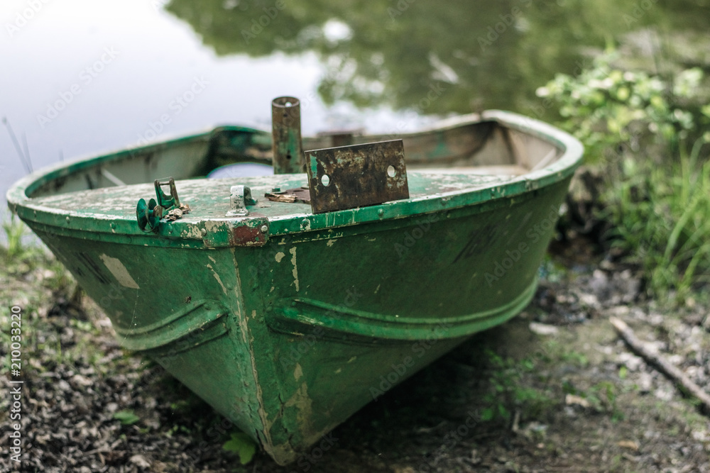Rusted and Peeling Paint Aqua Rowboat Rusted and Peeling Paint Aqua Rowboat