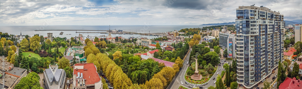 SOCHI, RUSSIA - SEPTEMBER 1, 2017: Panoramic view of the city.