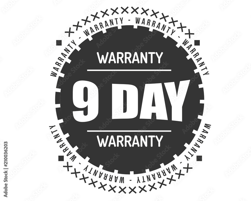 Fototapeta premium 9 day warranty icon vintage rubber stamp guarantee