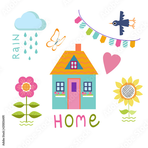 cute house. vector illustration