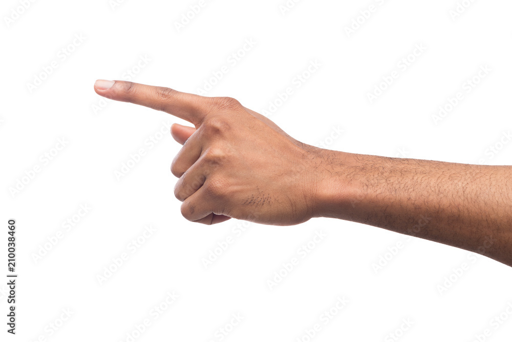 Hand gestures - man pointing away, isolated Hand gestures - man pointing away, isolated