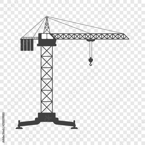 Icon of the tower crane. Vector illustration on transparent background photo