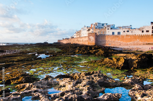 Essaouira castle and port on the Atlantic coast in Morocco, North Africa at sunset