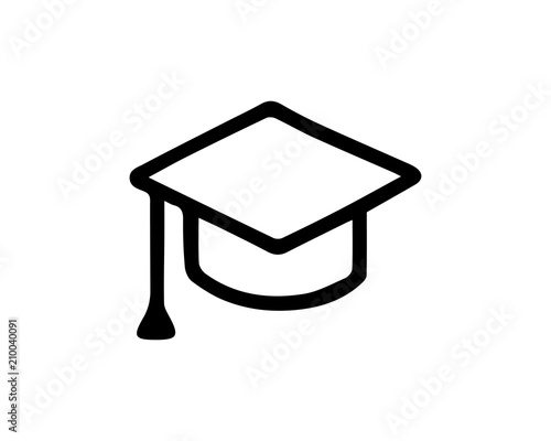 graduation cap icon design illustration,hand drawn style design, designed for web and app