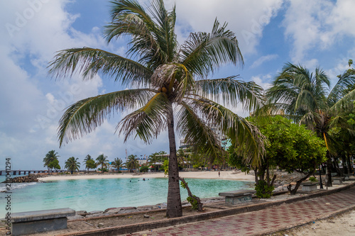 Artificial beach in Male, Maldives. © Matyas Rehak