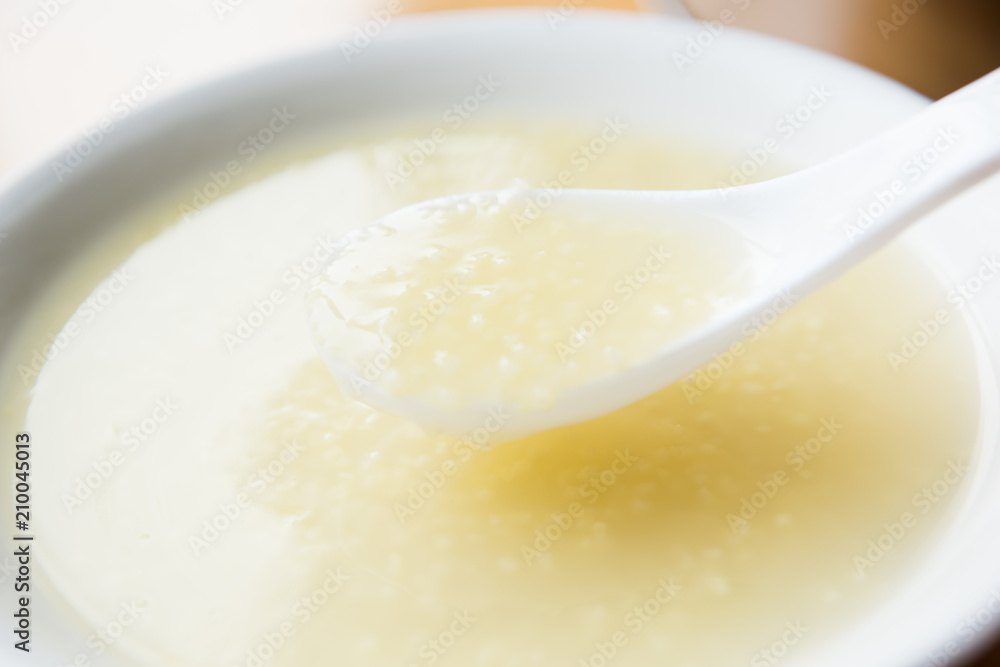 Chinese millet porridge. Close up. Chinese porridge. Chinese millet porridge. Close up. Chinese porridge.