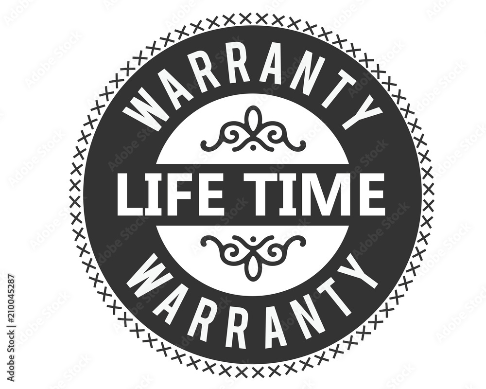 Fototapeta premium lifetime warranty icon vintage rubber stamp guarantee