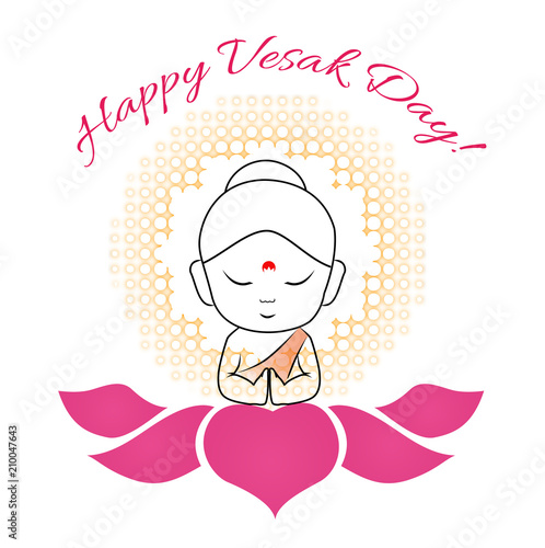 Buddha Purnima or vesak day- marking the birth of Lord Buddha with sacred lotus symbol
