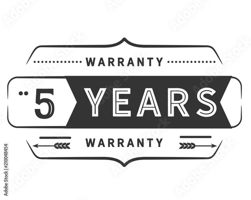 5 years warranty icon vintage rubber stamp guarantee