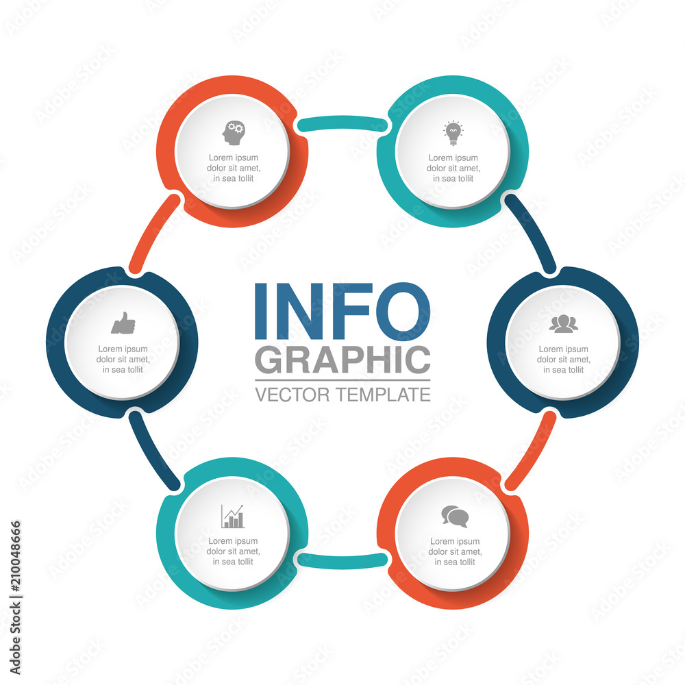 Vector infographic template for diagram, graph, presentation, chart, business concept with 6 options. Vector infographic template for diagram, graph, presentation, chart, business concept with 6 options.