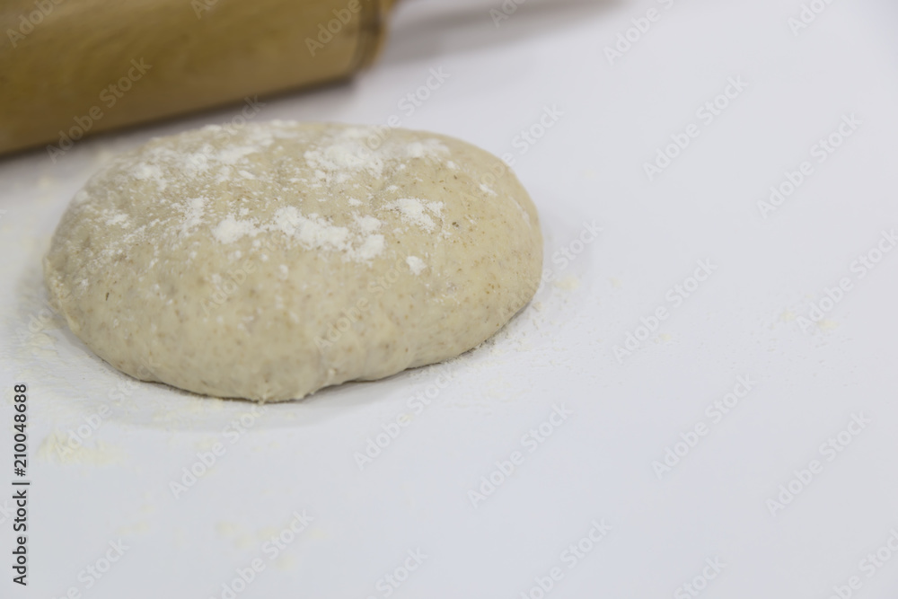 Healthy food and lifestyle.Eating in.Cooking at home.Prepare dough for homemade whole grain bread. Healthy food and lifestyle.Eating in.Cooking at home.Prepare dough for homemade whole grain bread.