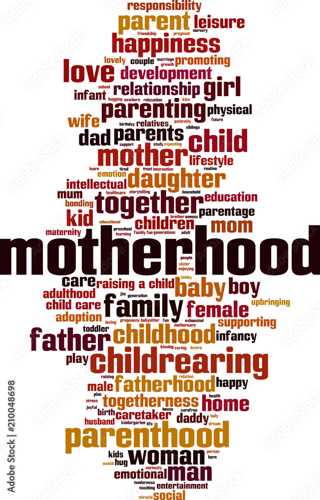 Fototapeta premium Motherhood word cloud