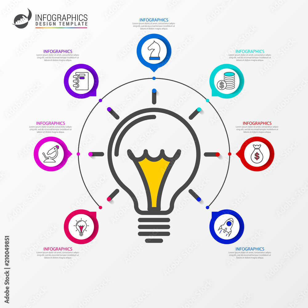 Infographic design template. Creative concept with 7 steps Infographic design template. Creative concept with 7 steps