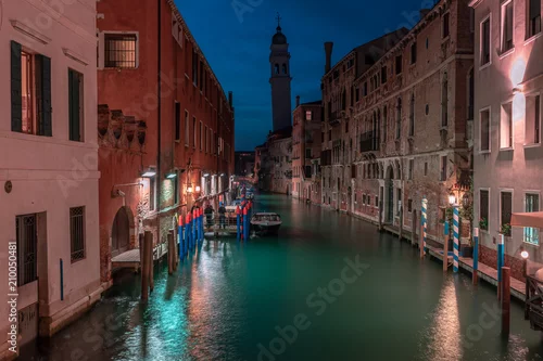 Obraz Kanały i łodzie w Wenecji, Włochy