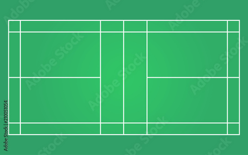 vector of green badminton court