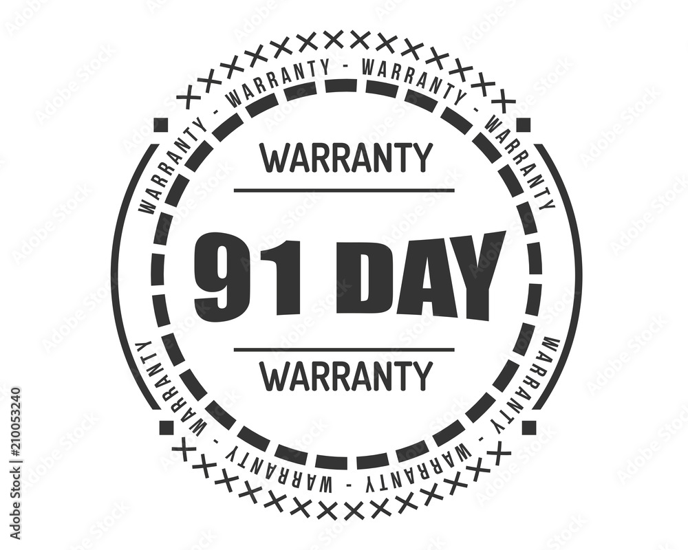 91 day warranty icon vintage rubber stamp guarantee