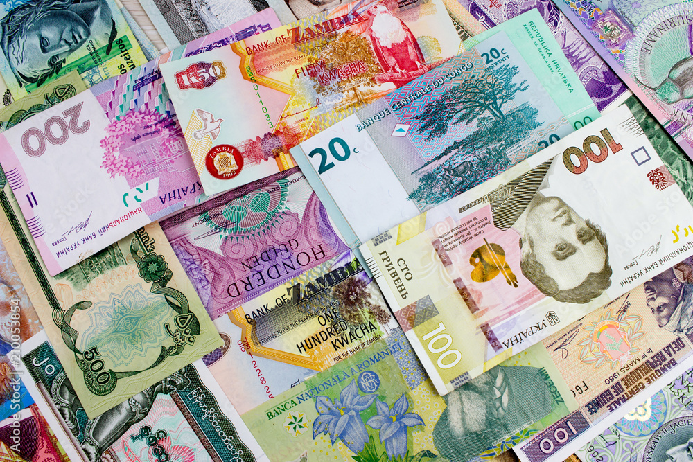 Different world banknotes. Business background. Money Concept Different world banknotes. Business background. Money Concept