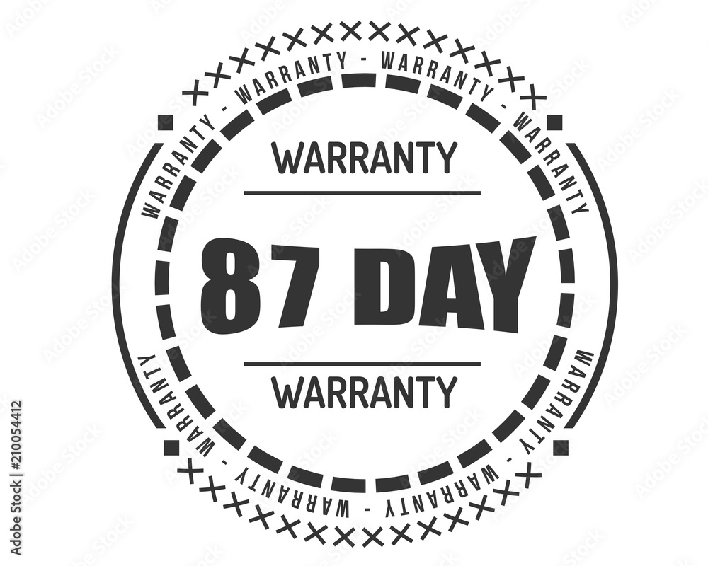 87 day warranty icon vintage rubber stamp guarantee