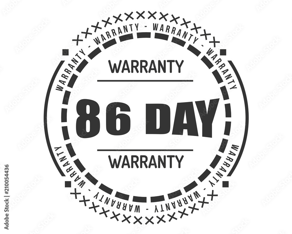86 day warranty icon vintage rubber stamp guarantee