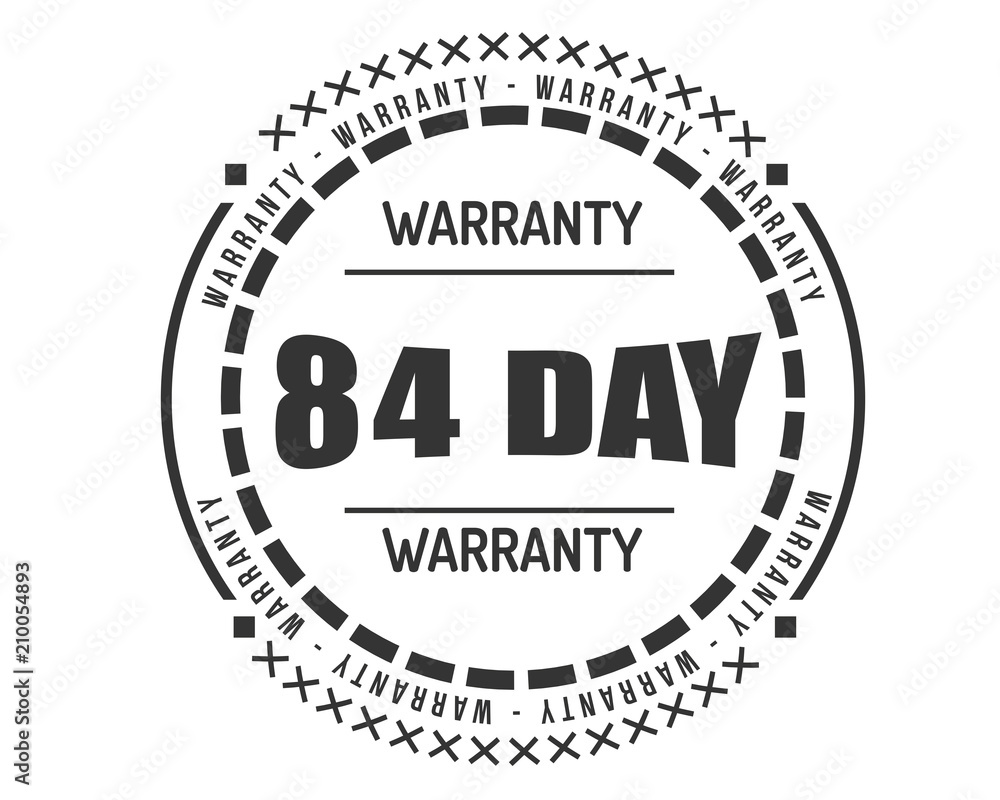 84 day warranty icon vintage rubber stamp guarantee