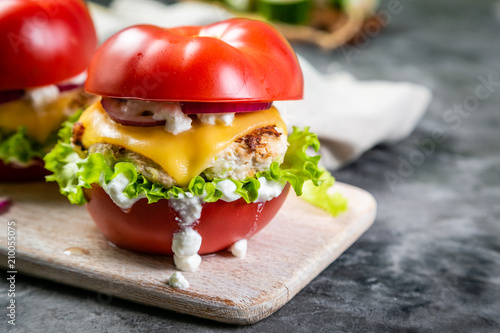 Low carb burger option - tomato burger