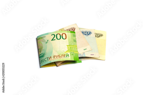 Paper money on a white background