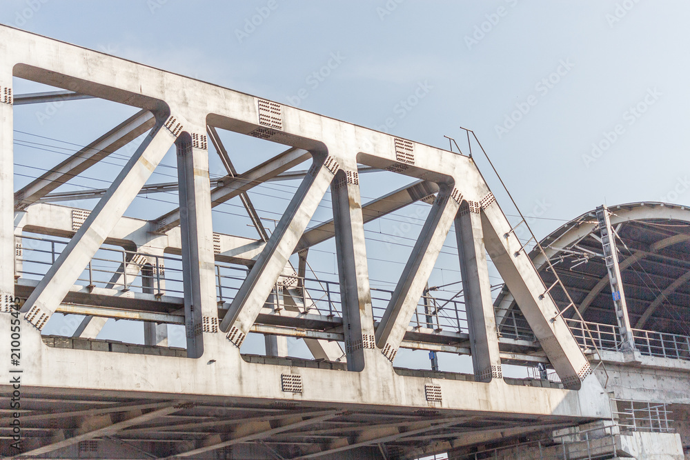 Unidentified metro train iron bridge with zigzag lines built using modern day technology in India Unidentified metro train iron bridge with zigzag lines built using modern day technology in India