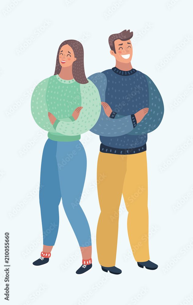 Full length couple standing arms crossed Full length couple standing arms crossed