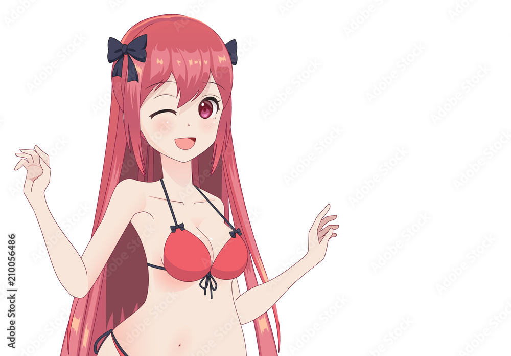 anime bikini kitsune fox girl Stock Illustration | Adobe Stock-demhanvico.com.vn