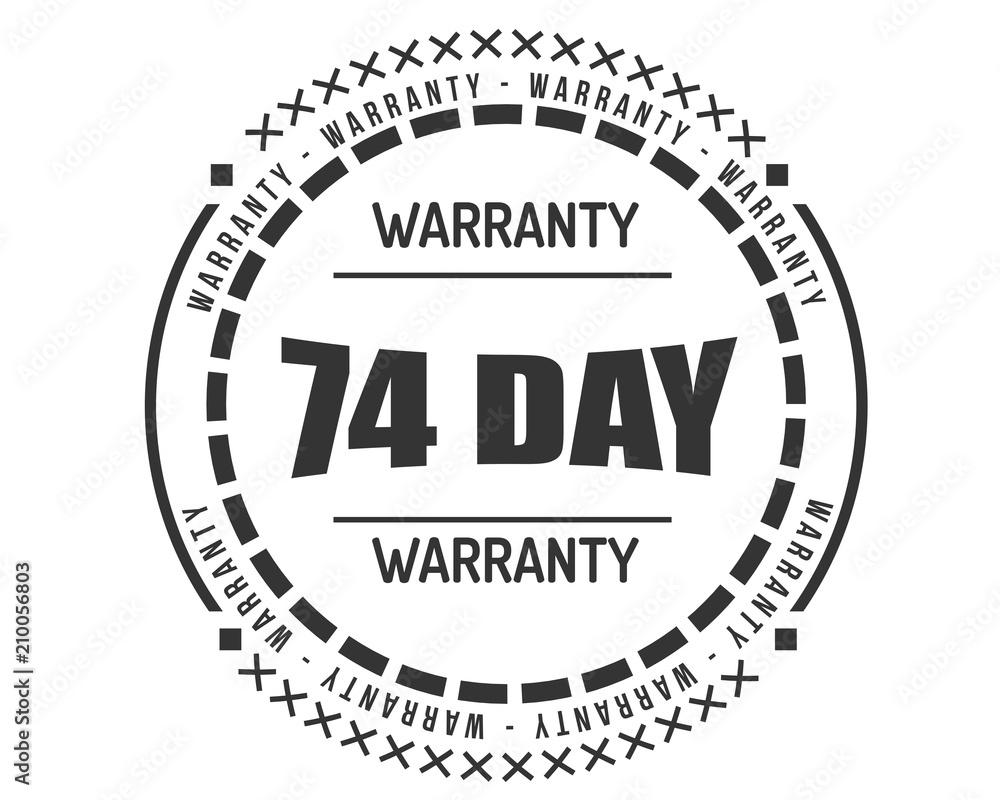 74 day warranty icon vintage rubber stamp guarantee