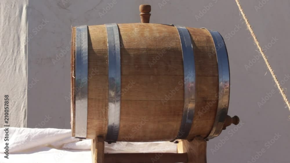 Wooden oak barrel for beer, wine, whiskey, ale or vodka Wooden oak barrel for beer, wine, whiskey, ale or vodka