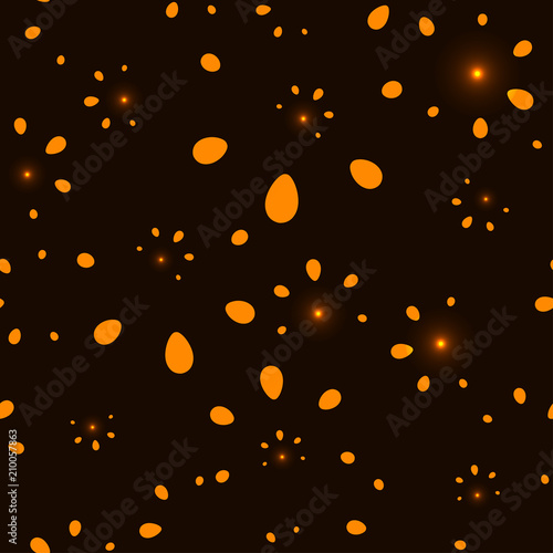 Abstract glowing copper vector from petals and hearts hand drawn