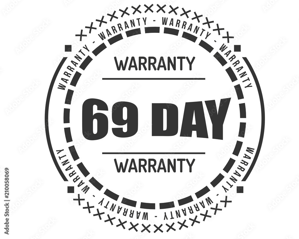 69 day warranty icon vintage rubber stamp guarantee