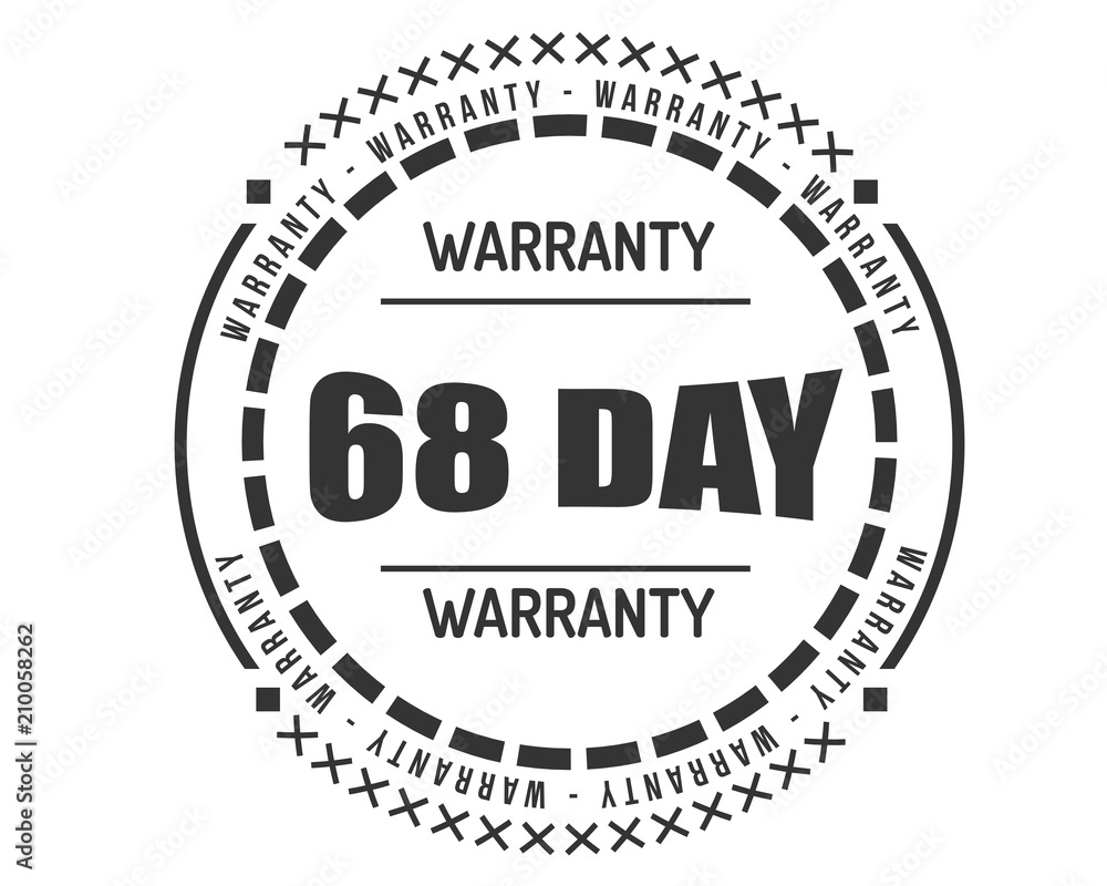 68 day warranty icon vintage rubber stamp guarantee