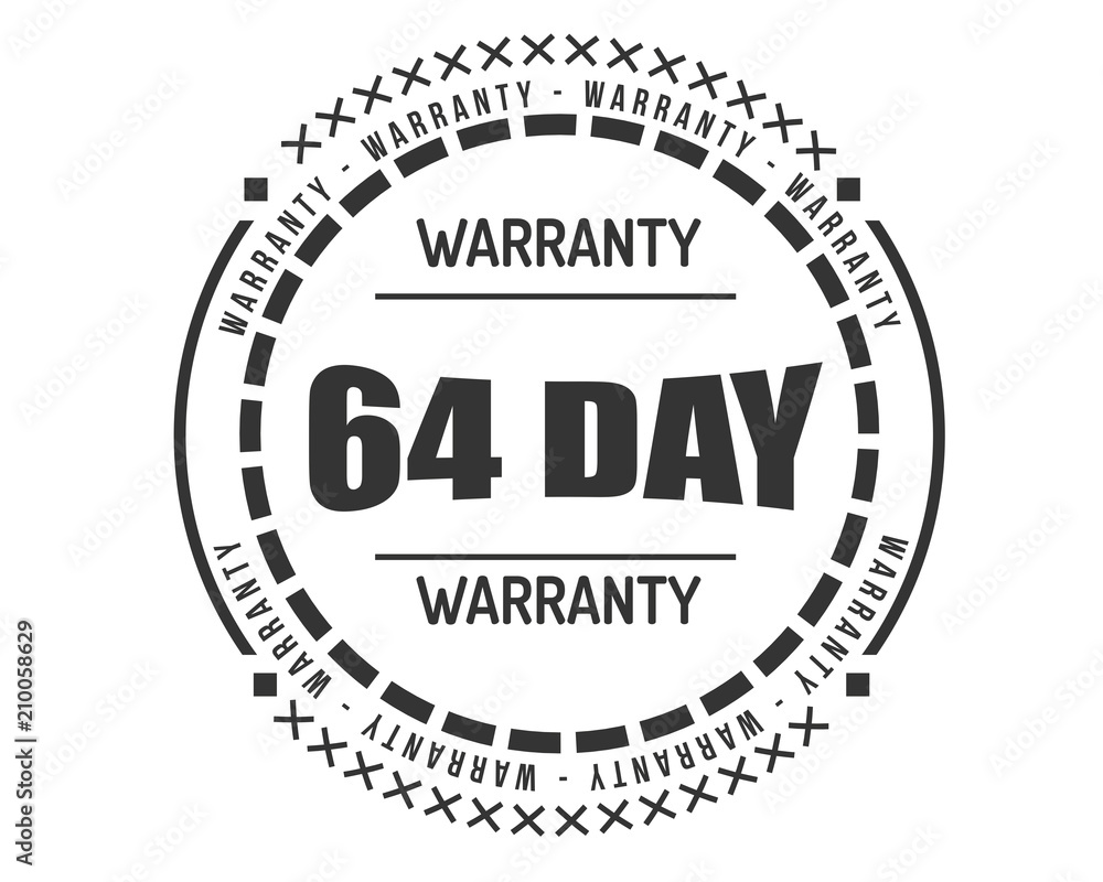 64 day warranty icon vintage rubber stamp guarantee